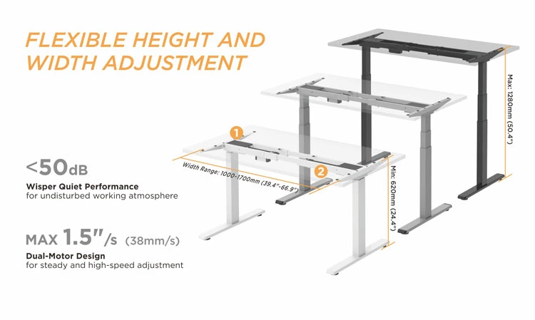 Customized Modern Sit Stand up Adjustable Ergonomic Standing Office Laptop Gaming Desk