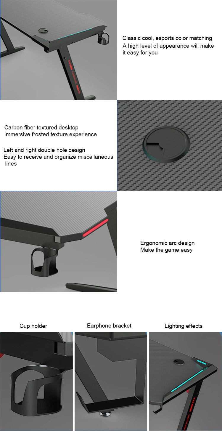 Practical and Cheap Desk Gaming Table with RGB Adjustable Lighting Computer Desk