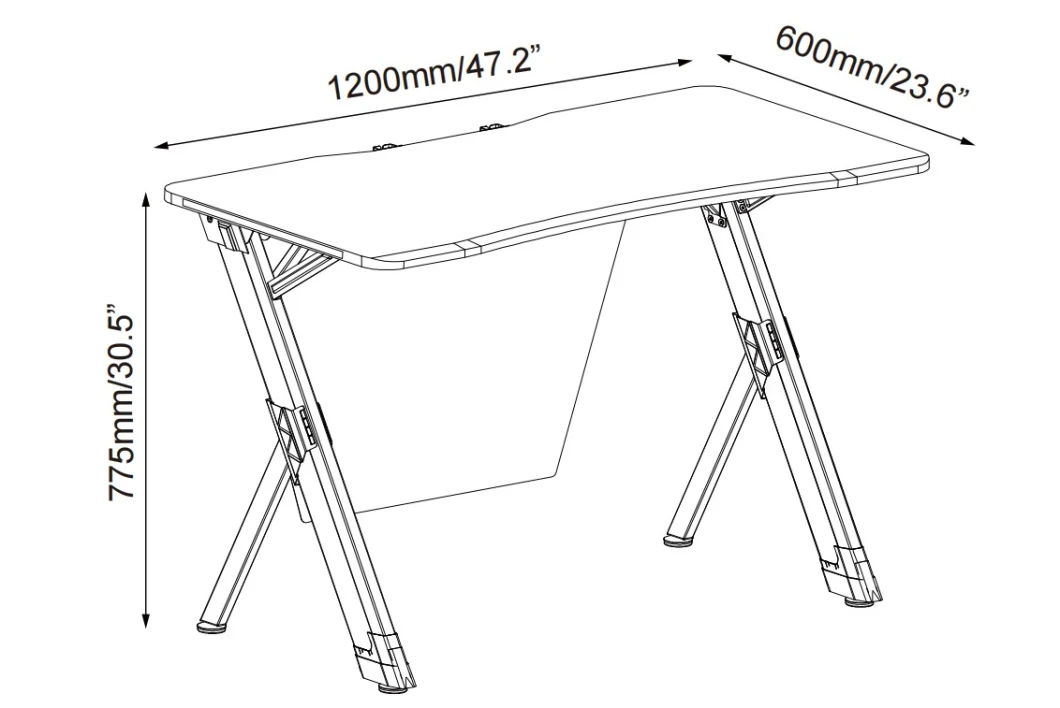 Popular Offce Home Furniture Z Shape Gaming Desk for E-Racing