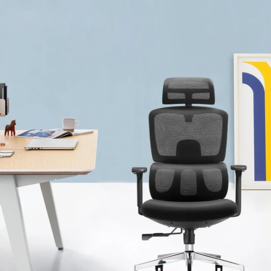 Доступное эргономичное вращающееся офисное кресло с двойной сетчатой ​​спинкой.